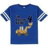 imageTstars 4th Birthday  Bulldozer Construction Party Cute Toddler Jersey TShirtBlue