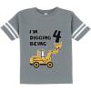imageTstars 4th Birthday  Bulldozer Construction Party Cute Toddler Jersey TShirtGray