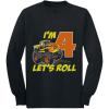 imageTstars Birthday Gift 4 Year Old Boy Truck 4th Birthday ToddlerKids Long Sleeve TShirtBlack
