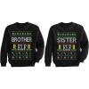imageTstars Brother Sister Elf Ugly Christmas Sweatshirts Matching Xmas Family Kids OutfitsBrother Elf Black  Sister Elf Black