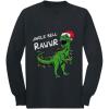 imageTstars Christmas Shirt Jingle Bell Rawr T Rex Santa Youth Kids Long Sleeve TShirtBlack