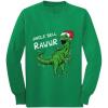 imageTstars Christmas Shirt Jingle Bell Rawr T Rex Santa Youth Kids Long Sleeve TShirtGreen