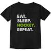 imageTstars Eat Sleep Hockey Repeat Shirt Gift for Players Boys Youth Kids TShirtBlack