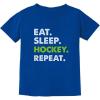 imageTstars Eat Sleep Hockey Repeat Shirt Gift for Players Boys Youth Kids TShirtBlue
