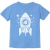 imageTstars Gift for Four Year Old 4th Birthday Space Rocket ToddlerInfant Kids TShirtCalifornia Blue