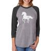 imageTstars Gift for Horse Lover  Love Horses 34 Women Sleeve Baseball Jersey ShirtBlackGray