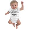 imageTstars Happy Fathers Day DaddyFirst Fathers Day BodysuitGift for New DadNewborn Infant Outfit Boy or Girl Size 3M24MGift  Gray Stripes