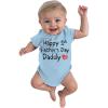 imageTstars Happy Fathers Day DaddyFirst Fathers Day BodysuitGift for New DadNewborn Infant Outfit Boy or Girl Size 3M24MHappy 1st  Aqua