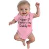 imageTstars Happy Fathers Day DaddyFirst Fathers Day BodysuitGift for New DadNewborn Infant Outfit Boy or Girl Size 3M24MHappy 1st  Pink