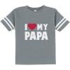 imageTstars I Love Heart My Papa Childrens Toddler Jersey TShirtGray
