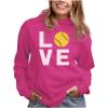 imageTstars Love Softball Sweatshirt Hoodie Novelty Gifts for Coaches Fan Players Pitcher Hoodies for Women Teen GirlsPink