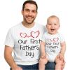 imageTstars Our First Fathers Day Dad and Baby Matching Outfits  New Dads Gift Adult Shirt and Infant BodysuitDad White  Baby White