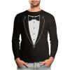imageTstars Printed Tuxedo with Bowtie Suit Funny Long Sleeve TShirtBlack