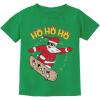imageTstars Skater Santa Claus Ho Ho Ho Ollie Ugly Christmas Youth Kids TShirtGreen