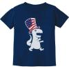 imageTstars Trex Dinosaur American Flag Boys 4th of July Shirt Toddler Kids Patriotic Shirts 12M Navy