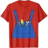 imageVideo game plumber builder easy costume printed jumpsuit top TShirtRed