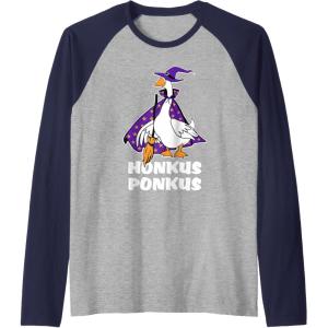 imageHonkus Ponkus Goose Shirt Funny Halloween Costume Witch Hat Raglan Baseball TeeNavy BlueAthletic Heather