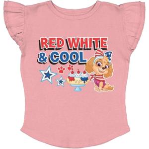 imageMighty Pup Skye Birthday Girl Shirt  Paw Patrol 3rd 4th Birthday Gift for Toddler Girls  Ruffle Sleeve TShirt4th of July Ruffle  Mauvelous