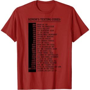 imageSeniors Texting Code Funny Senior Citizen Gifts TShirtCranberry Red