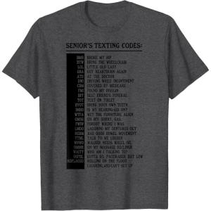 imageSeniors Texting Code Funny Senior Citizen Gifts TShirtDark Heather Grey