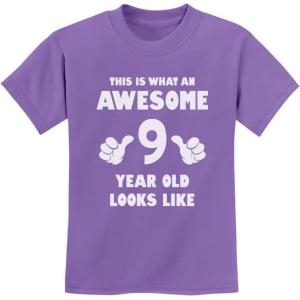 imageTstars 9th Birthday Shirt Gifts for Girls Boys This is What an Awesome 9 Year Old Looks Like Youth Kids TShirtViolet