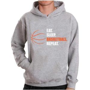 imageTstars Basketball Hoodie for Men Gifts for Coaches Fans Players Eat Sleep Ball Repeat Mens Sweatshirt HoodiesGray