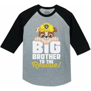 imageTstars Big Brother Shirt for Toddler Rubble Paw Patrol 34 Sleeve Baseball Jersey Toddler Shirt Dark GrayDark Gray
