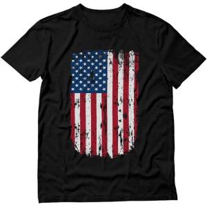 imageTstars Distressed American Flag Shirt for Men  Patriotic USA Merica Tee  4th of July ampamp Memorial Day Gift IdeaDistressed Flag  Black