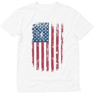 imageTstars Distressed American Flag Shirt for Men  Patriotic USA Merica Tee  4th of July ampamp Memorial Day Gift IdeaDistressed Flag  White
