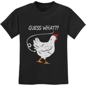 imageTstars Guess What Chicken Shirt Novelty Gifts for Boys and Girls Funny Youth Kids TShirtBlack