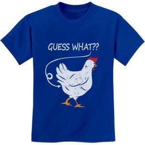 imageTstars Guess What Chicken Shirt Novelty Gifts for Boys and Girls Funny Youth Kids TShirtBlue