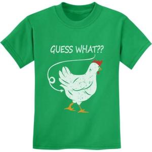 imageTstars Guess What Chicken Shirt Novelty Gifts for Boys and Girls Funny Youth Kids TShirtGreen
