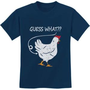 imageTstars Guess What Chicken Shirt Novelty Gifts for Boys and Girls Funny Youth Kids TShirtNavy