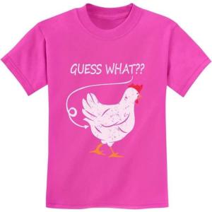 imageTstars Guess What Chicken Shirt Novelty Gifts for Boys and Girls Funny Youth Kids TShirtPink