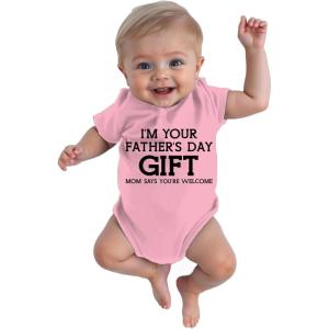 imageTstars Happy Fathers Day DaddyFirst Fathers Day BodysuitGift for New DadNewborn Infant Outfit Boy or Girl Size 3M24MGift  Pink