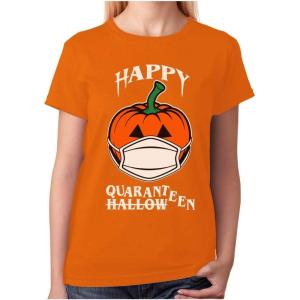imageTstars Happy Halloween Shirt 2020 Quarantine Pumpkin Jack O Lantern Women TShirtOrange