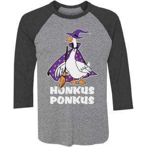 imageTstars Honkus Ponkus Goose Funny Halloween Costume 34 Sleeve Baseball Jersey ShirtBlackGray