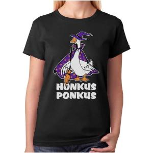 imageTstars Honkus Ponkus Goose Shirt Funny Halloween Costume Witch Hat Women TShirtBlack