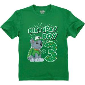 imageTstars Marshall 3rd Birthday Boy Shirt Gifts for 3 Years Old Bday Paw Patrol Theme Party Toddler Kids TShirtRocky 3rd  Green