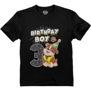 imageTstars Marshall 3rd Birthday Boy Shirt Gifts for 3 Years Old Bday Paw Patrol Theme Party Toddler Kids TShirtRubble 3rd  Black