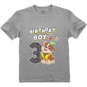 imageTstars Marshall 3rd Birthday Boy Shirt Gifts for 3 Years Old Bday Paw Patrol Theme Party Toddler Kids TShirtRubble 3rd  Gray