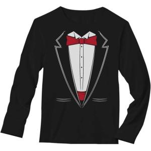 imageTstars Printed Suit ampamp Tie Tuxedo  Red Bow Tie Bachelor Party Long Sleeve TShirtBlack