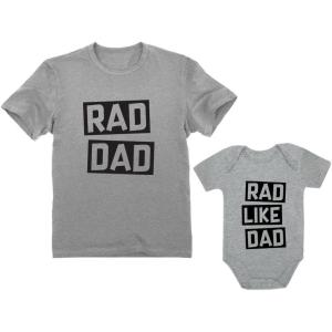 imageTstars Rad Dad  Rad Like Dad Father Shirt ampamp Son Bodysuit Funny Dad ampamp Me Matching SetDad Gray  Son Gray