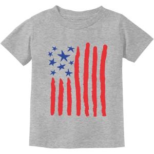 imageTstars USA American Flag Drawing Boys 4th of July Shirt Memorial Day Stars Stripes Patriotic Toddler ampamp Youth Kids TShirtColor Flag  Gray