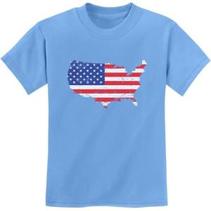 imageUSA American Flag 4th of July Patriotic Youth Kids TShirtMap  California Blue