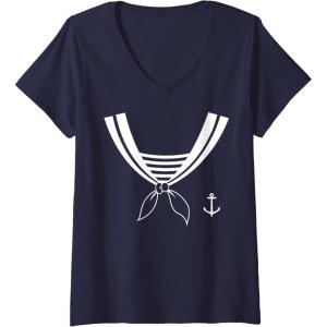 imageWomens Halloween SailorEasy Costume VNeck TShirtNavy Blue