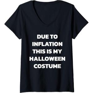 imageWomens Halloween costume Last minute lazy easy costume VNeck TShirtBlack