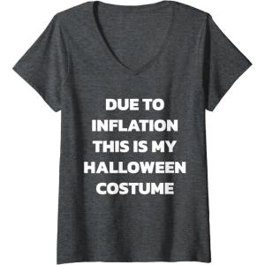 imageWomens Halloween costume Last minute lazy easy costume VNeck TShirtDark Heather Grey