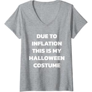 imageWomens Halloween costume Last minute lazy easy costume VNeck TShirtHeather Grey