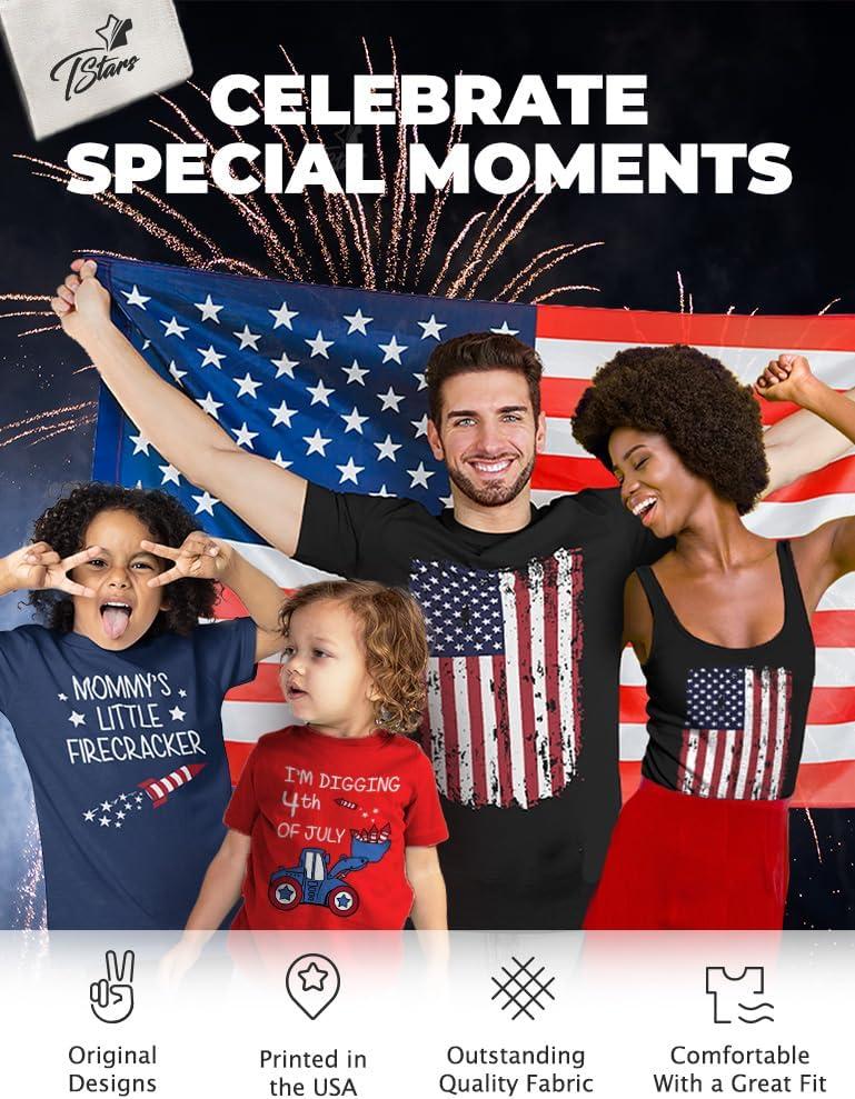 imageTstars American Flag Boys 4th of July Shirt  USA Patriotic Toddler Kids Tee for Memorial Day ampamp Independence DayDistressed  Navy